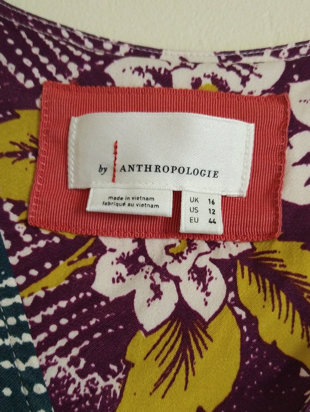 Anthropologie Multi-Color Floral V-Neck Asymmetrical Maxi Dress Size 12 - Picture 3 of 7